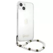 Guess GUHCP13SKPSWH Transparent hátlap, tok, White Pearl iPhone 13 mini 5.4" hátlap, tok, átlátszó