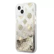 Guess GUHCP13SLGPEGO iPhone 13 mini 5.4" hátlap, tok Peony Liquid Glitter, arany