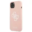 Guess GUHCP13SLS4GWPI Silicone 4G Logo iPhone 13 mini 5.4", hátlap, tok, rózsaszín