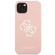 Guess GUHCP13SLS4GWPI Silicone 4G Logo iPhone 13 mini 5.4", hátlap, tok, rózsaszín