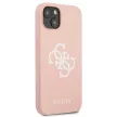 Guess GUHCP13SLS4GWPI Silicone 4G Logo iPhone 13 mini 5.4", hátlap, tok, rózsaszín