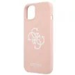 Guess GUHCP13SLS4GWPI Silicone 4G Logo iPhone 13 mini 5.4", hátlap, tok, rózsaszín