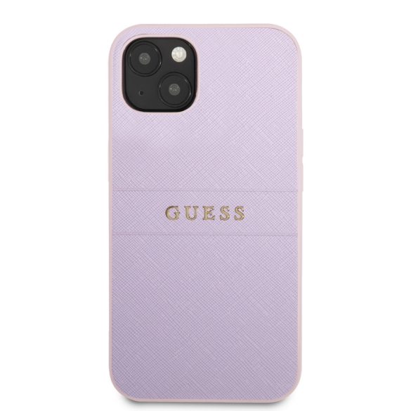 Guess iPhone 13 Mini Leather Saffiano (GUHCP13SPSASBPU) hátlap, tok, lila