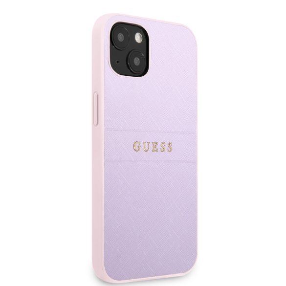 Guess iPhone 13 Mini Leather Saffiano (GUHCP13SPSASBPU) hátlap, tok, lila