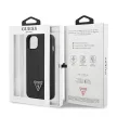 Guess GUHCP13SPSATLK iPhone 13 mini 5,4 " hátlap, tok SaffianoTriangle Logo, fekete