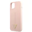 Guess iPhone 13 Mini Silicone Line Triangle (GUHCP13SSLTGP) hátlap, tok, rózsaszín