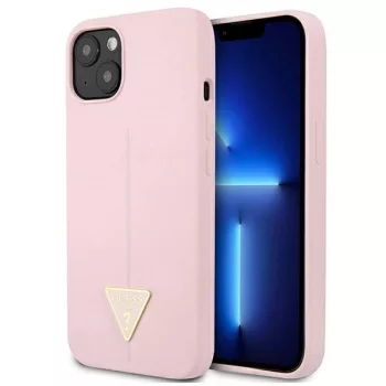   Guess GUHCP13SSLTGU Silicone Triangle iPhone 13 mini 5.4", hátlap, tok, lila