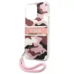 Guess GUHCP13XKCABPI iPhone 13 Pro Max 6.7" hátlap, tok Camo Strap Collection, rózsaszín