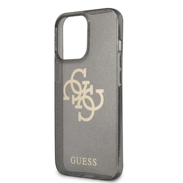 Guess iPhone 13 Pro Max Glitter 4G Big Logo (GUHCP13XPCUGL4GBK) hátlap, tok, fekete