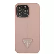 Guess iPhone 13 Pro Max Silicone Line Triangle (GUHCP13XPSATLP) hátlap, tok, rózsaszín