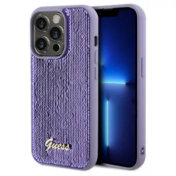   Guess GUHCP13XPSFDGSU Sequin Script Metal iPhone 13 Pro Max 6.7", hátlap, tok, lila