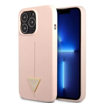   Guess iPhone 13 Pro Max Silicone Line Triangle (GUHCP13XSLTGP) hátlap, tok, fekete