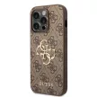 Guess iPhone 14 Pro 4G Metal Logo (GUHCP14L4GMGBR) hátlap, tok, barna