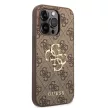 Guess iPhone 14 Pro 4G Metal Logo (GUHCP14L4GMGBR) hátlap, tok, barna