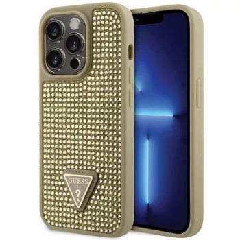   Guess GUHCP14LHDGTPD iPhone 14 Pro 6.1" hátlap, tok Rhinestone Triangle, arany