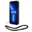 Guess GUHCP14LHGCOHK iPhone 14 Pro 6,1" hátlap, tok Translucent Pearl Strap, fekete