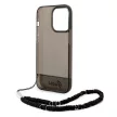 Guess GUHCP14LHGCOHK iPhone 14 Pro 6,1" hátlap, tok Translucent Pearl Strap, fekete