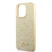Guess iPhone 14 Pro Glitter Flakes Metal Logo (GUHCP14LHGGSHD) hátlap, tok, arany