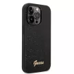 Guess iPhone 14 Pro Glitter Flakes Metal Logo (GUHCP14LHGGSHK) hátlap, tok, fekete