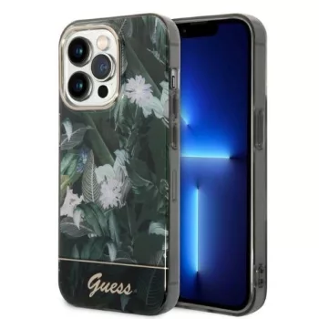   Guess GUHCP14LHGJGHA iPhone 14 Pro 6.1" hátlap, tok Jungle Collection, zöld