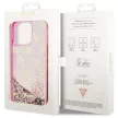 Guess GUHCP14LLC4PSGP iPhone 14 Pro 6.1" hátlap, tok Liquid Glitter 4G Transculent, rózsaszín