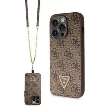   Guess GUHCP14LP4TDSCPW hátlap, tok iPhone 14 Pro Crossbody 4G Metal Logo, barna