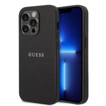   Guess iPhone 14 Pro PU Leather Saffiano (GUHCP14LPSASBBK) hátlap, tok, fekete