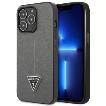   Guess GUHCP14LPSATLG iPhone 14 Pro 6.1 " hátlap, tok SaffianoTriangle Logo, ezüst