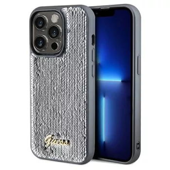   Guess GUHCP14LPSFDGSS Sequin Script Metal iPhone 14 Pro 6.1", tok, ezüst