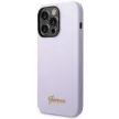 Guess GUHCP14LSLSMU iPhone 14 Pro 6.1" hátlap, tok Silicone Vintage Gold Logo, lila