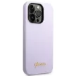 Guess GUHCP14LSLSMU iPhone 14 Pro 6.1" hátlap, tok Silicone Vintage Gold Logo, lila
