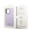 Guess GUHCP14LSLSMU iPhone 14 Pro 6.1" hátlap, tok Silicone Vintage Gold Logo, lila