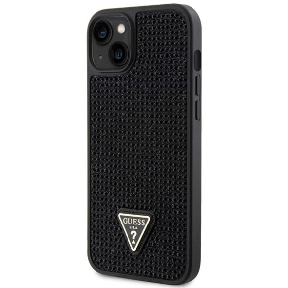 Guess iPhone 14 Plus hardcase Rhinestone Triangle (GUHCP14MHDGTPK) hátlap, tok, fekete