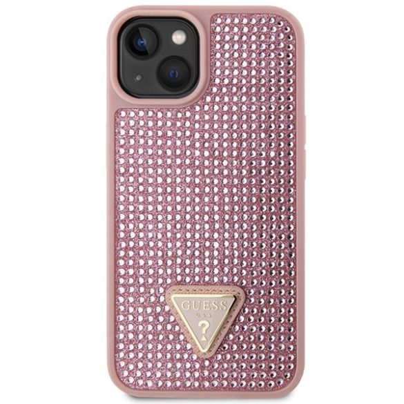 Guess iPhone 14 Plus hardcase Rhinestone Triangle (GUHCP14MHDGTPP) hátlap, tok, rózsaszín