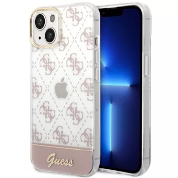   Guess GUHCP14MHG4MHP iPhone 14 Plus 6.7 " hátlap, tok 4G Pattern Script, rózsaszín