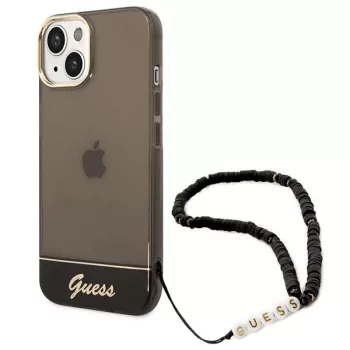   Guess GUHCP14MHGCOHK iPhone 14 Plus 6,7 " hátlap, tok Translucent Pearl Strap, fekete