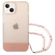 Guess GUHCP14MHGCOHP iPhone 14 Plus 6.7" hátlap, tok Translucent Pearl Strap, rózsaszín