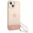 Guess GUHCP14MHGCOHP iPhone 14 Plus 6.7" hátlap, tok Translucent Pearl Strap, rózsaszín