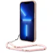 Guess GUHCP14MHGCOHP iPhone 14 Plus 6.7" hátlap, tok Translucent Pearl Strap, rózsaszín