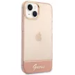 Guess GUHCP14MHGCOP Translucent iPhone 14 Plus/15 Plus 6.7" hátlap, tok, rózsaszín