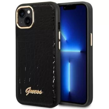   Guess GUHCP14MHGCRHK iPhone 14 Plus 6.7 " hátlap, tok Croco Collection, fekete