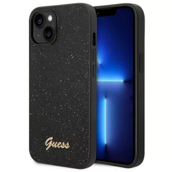   Guess GUHCP14MHGGSHK iPhone 14 Plus/15 Plus 6.7" hátlap, tok Glitter Script, fekete