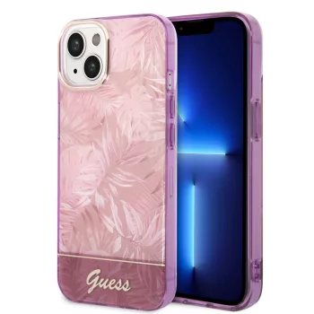   Guess iPhone 14 Plus Jungle Collection (GUHCP14MHGJGHP) hátlap, tok, rózsaszín