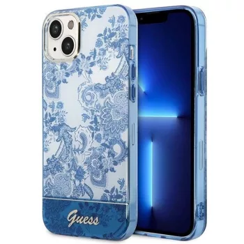   Guess GUHCP14MHGPLHB iPhone 14 Plus/15 Plus 6.7" hátlap, tok Porcelain Collection, kék