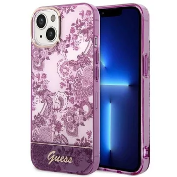   Guess GUHCP14MHGPLHF iPhone 14 Plus 6.7" hátlap, tok Porcelain Collection, rózsaszín