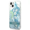 Guess GUHCP14MLFLSN iPhone 14 Plus 6.7 " hátlap, tok Flower Liquid Glitter, zöld
