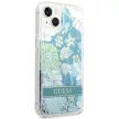 Guess GUHCP14MLFLSN iPhone 14 Plus 6.7 " hátlap, tok Flower Liquid Glitter, zöld