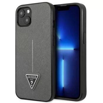   Guess GUHCP14MPSATLG Saffiano Triangle Logo iPhone 14 Plus/15 Plus 6.7", tok, ezüst
