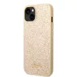 Guess iPhone 14 Glitter Flakes Metal Logo (GUHCP14SHGGSHD) hátlap, tok, arany