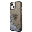 Guess iPhone 14 Liquid Glitter Triangle Logo (GUHCP14SLFCTPK) hátlap, tok, fekete